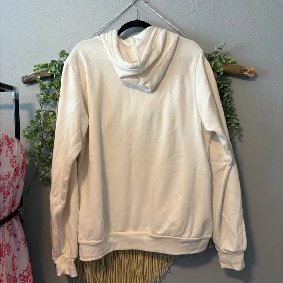 Cream Hoodie with Running/Taylor Swift Themed Graphic - Picture 2 of 4